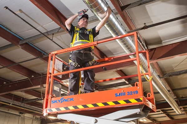 Worker doing installation